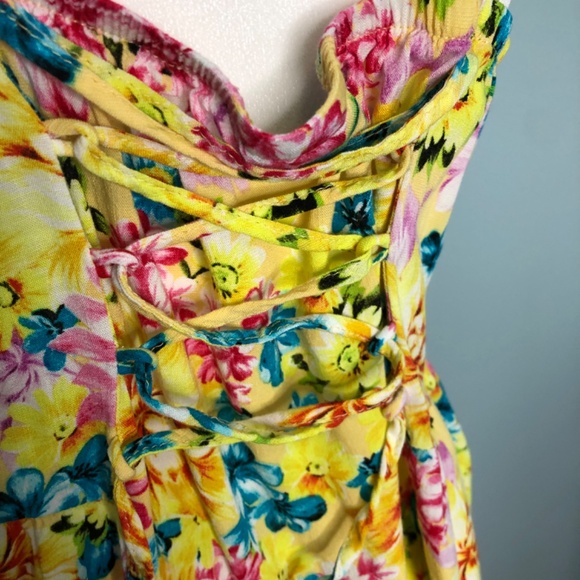 Fit And Flare Rayon Slub Lace-Up Back Tank 2X - Picture 6 of 10